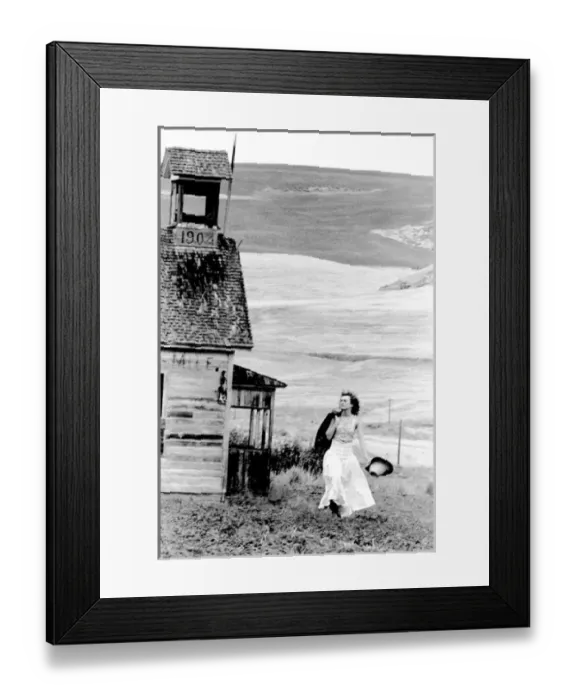 Framed Print : Kim Searcy walking besides a old abandoned 1904, schoolhouse in Wasco county outside The Dalles Framed Print : Kim Searcy walking besides a old abandoned 1904, schoolhouse in Wasco county outside The Dalles