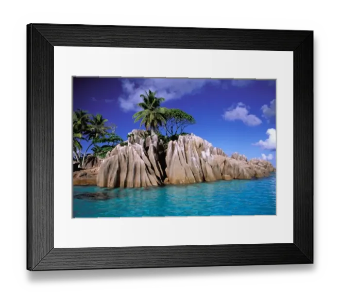 Framed Print : Africa, Seychelles, La Digue Island. Granite outcrops Framed Print : Africa, Seychelles, La Digue Island. Granite outcrops