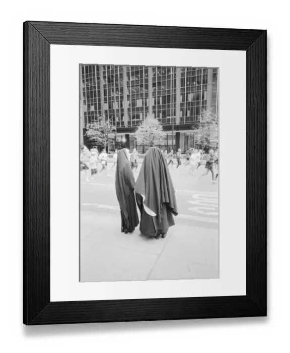 Framed Print : USA, NEW YORK: New York City Nuns Watching NYC Marathon Framed Print : USA, NEW YORK: New York City Nuns Watching NYC Marathon