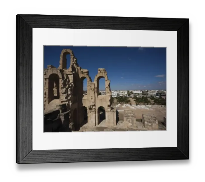 Framed Print : Tunisia, Tunisian Central Coast, El Jem, Roman Colosseum, b. 238 AD Framed Print : Tunisia, Tunisian Central Coast, El Jem, Roman Colosseum, b. 238 AD
