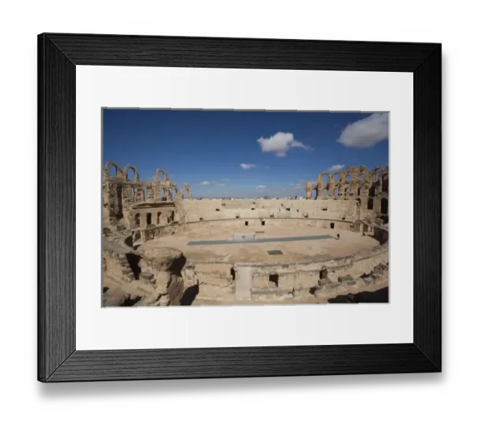 Framed Print : Tunisia, Tunisian Central Coast, El Jem, Roman Colosseum, b. 238 AD