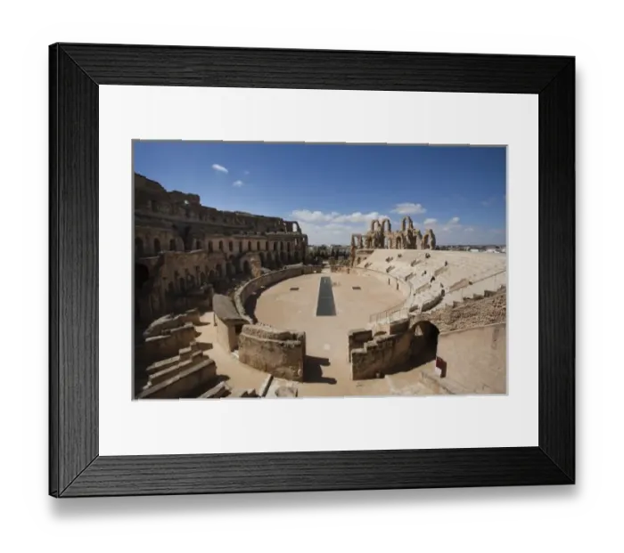 Framed Print : Tunisia, Tunisian Central Coast, El Jem, Roman Colosseum, b. 238 AD Framed Print : Tunisia, Tunisian Central Coast, El Jem, Roman Colosseum, b. 238 AD