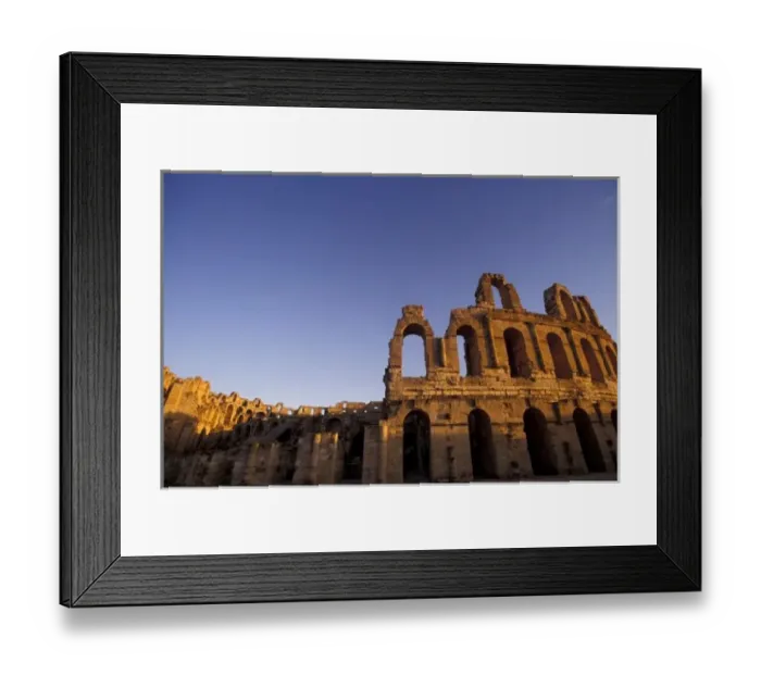 Framed Print : Africa, Tunisia, El Jem. Ruins of a Roman amphitheatre at sunset, built in 300 AD could seat 35 Framed Print : Africa, Tunisia, El Jem. Ruins of a Roman amphitheatre at sunset, built in 300 AD could seat 35