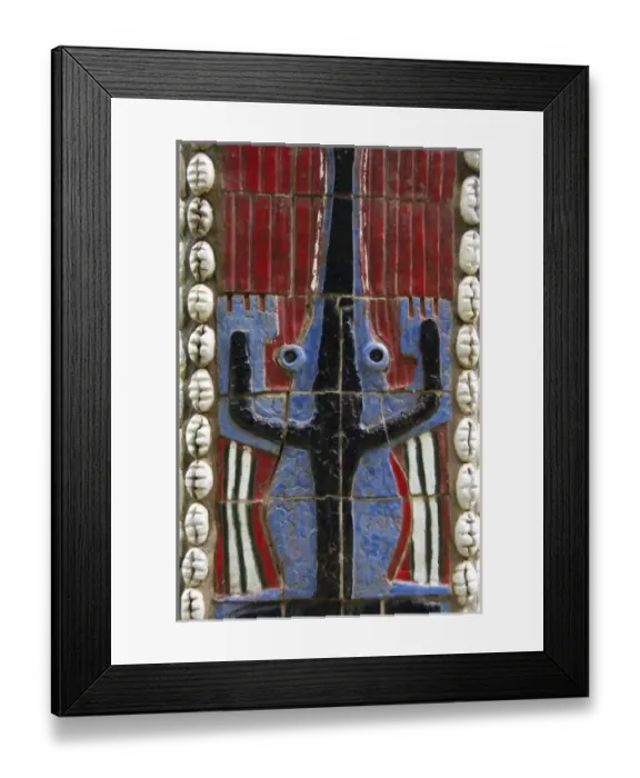 Framed Print : Africa, Togo, Kpalime. Artisan handicraft center & training school. Artistic ceramic tile art