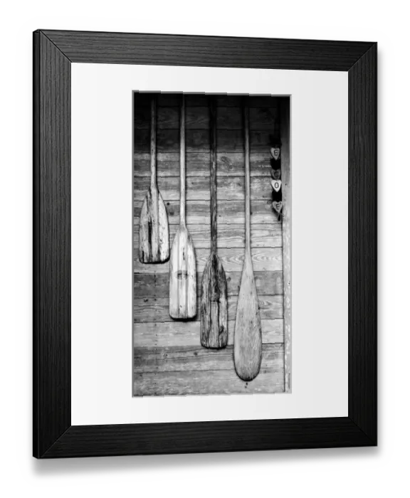 Framed Print : Oars are hung on wooden shed in Big Cypress, Florida, USA