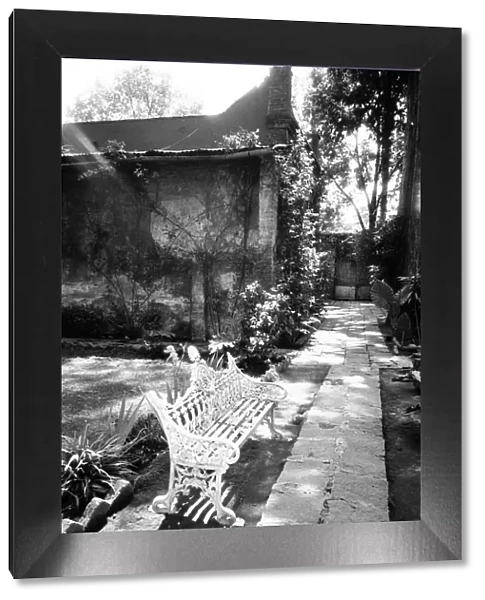 MEXICO, D. F. Mexico City, COYOACAN: Bench at the Museo Leon Trotsky