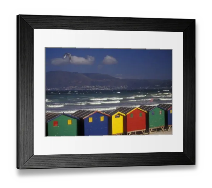 Framed Print : St. James Bay Bathing Boxes, near Capetown, South Africa Framed Print : St. James Bay Bathing Boxes, near Capetown, South Africa