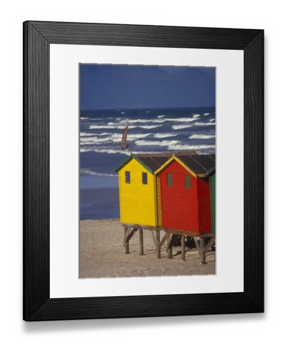 Framed Print : St. James Bay Bathing Boxes, near Capetown, South Africa Framed Print : St. James Bay Bathing Boxes, near Capetown, South Africa