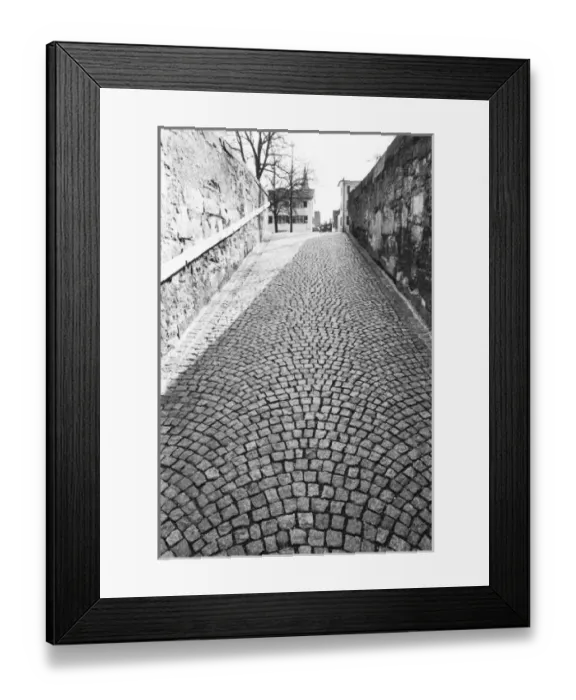 Framed Print : Europe, Switzerland, Zurich. Cobbled street, sLindenhof Framed Print : Europe, Switzerland, Zurich. Cobbled street, sLindenhof