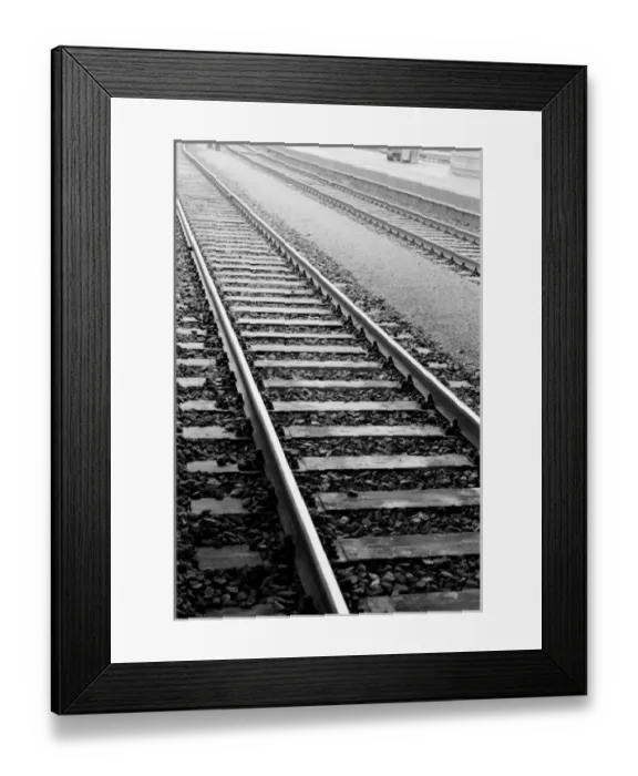 Framed Print : Europe, Switzerland, Zurich. Train tracks