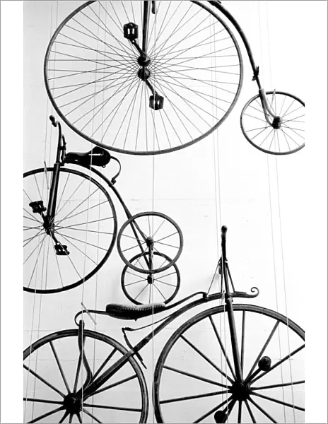 Europe, Switzerland, Lucerne. Bicycle display, Swiss Transport Museum