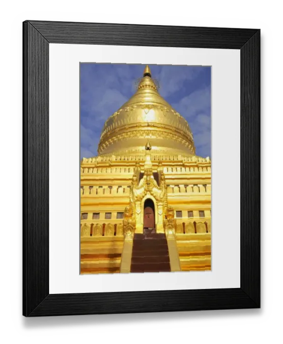 Framed Print : Asia, Myanmar (Burma), Bagan (Pagan). The Shwe Zigon Pagoda in Bagan Framed Print : Asia, Myanmar (Burma), Bagan (Pagan). The Shwe Zigon Pagoda in Bagan