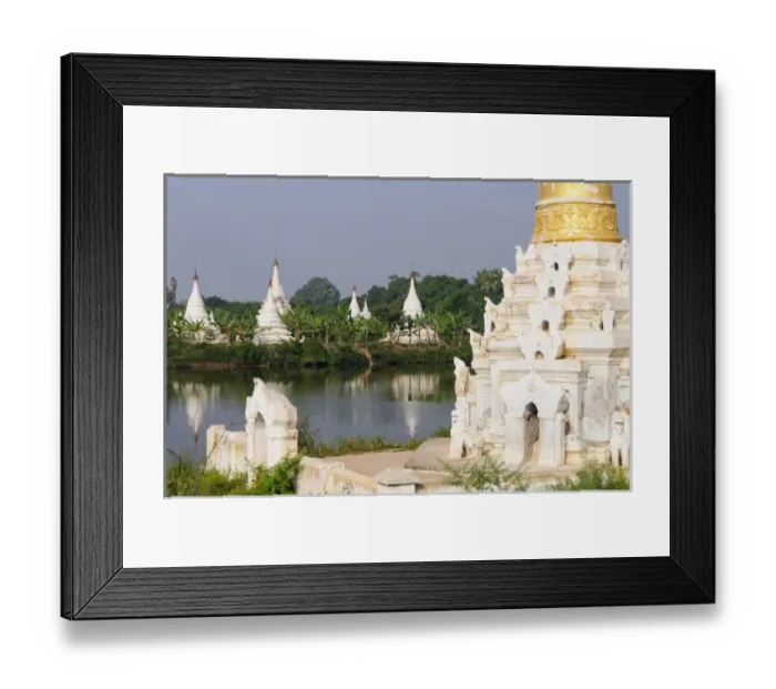 Framed Print : Asia, Myanmar (Burma), Mandalay. A buddhist temple complex near Mandalay