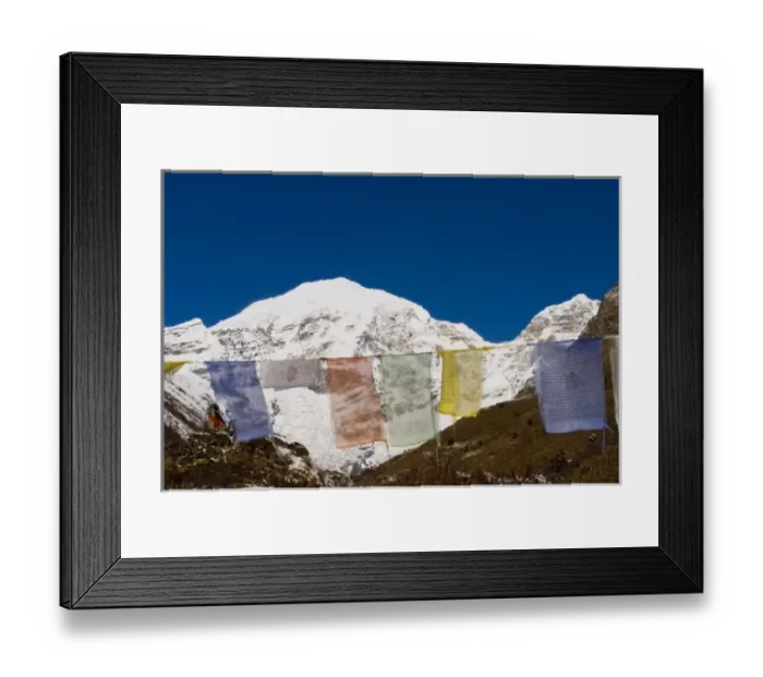 Framed Print : Prayer flags and Mount Jhomolhari, Bhutan Framed Print : Prayer flags and Mount Jhomolhari, Bhutan