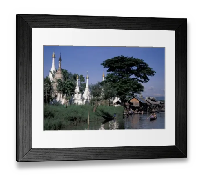 Framed Print : Asia, Myanmar, Inle Lake. A floating market Framed Print : Asia, Myanmar, Inle Lake. A floating market