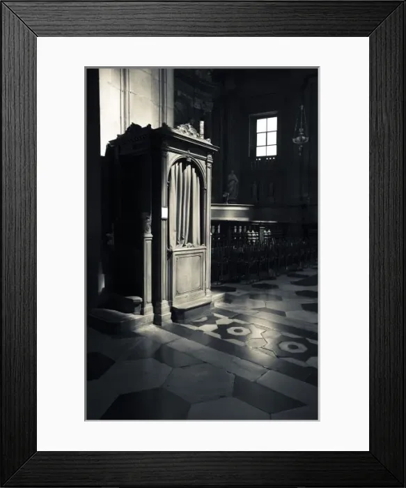 Framed Print : Italy, Como Province, Como. Como Cathedral, confessional booth Framed Print : Italy, Como Province, Como. Como Cathedral, confessional booth