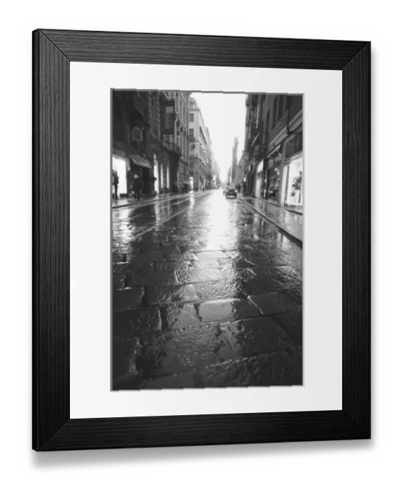 Framed Print : Turin Italy, Wet Street Evening Framed Print : Turin Italy, Wet Street Evening