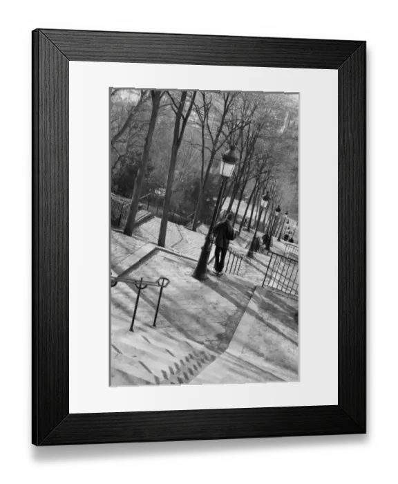 Framed Print : Europe, France, Paris, Montmartre: Morning on the Staircase to Montmartre (rue Foyatier) Framed Print : Europe, France, Paris, Montmartre: Morning on the Staircase to Montmartre (rue Foyatier)