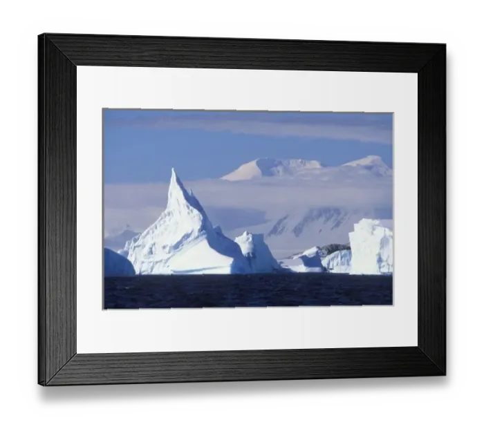 Framed Print : Antarctica, Boothe Island, Afternoon sun lights icebergs grounded near Port Charcot