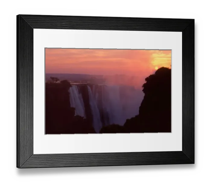 Framed Print : Zimbabwe, Victoria Falls National Park. Misty sunrise