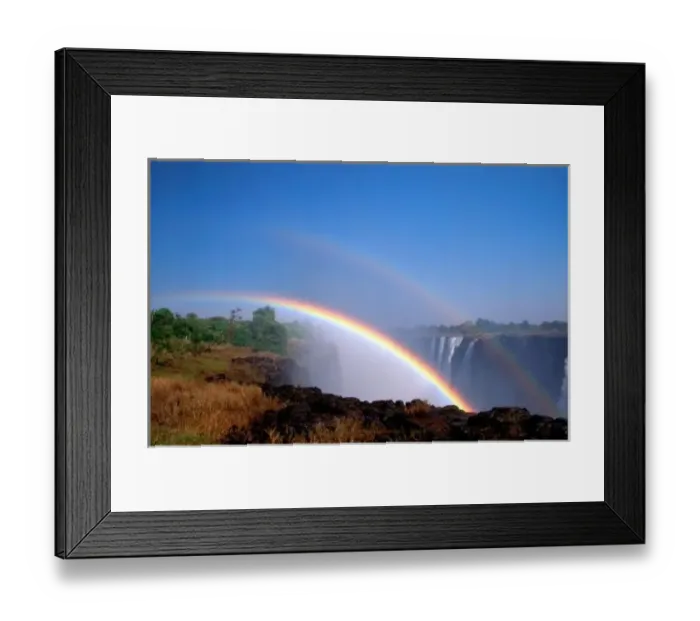 Framed Print : Zimbabwe, Victoria Falls National Park. Double rainbow over Victoria Falls Framed Print : Zimbabwe, Victoria Falls National Park. Double rainbow over Victoria Falls