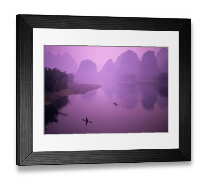 Framed Print : Asia, China, Guanxi, Yangshou. Fishermen on raft in Li River Framed Print : Asia, China, Guanxi, Yangshou. Fishermen on raft in Li River