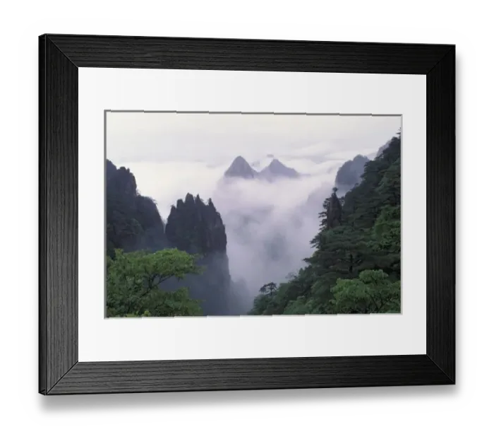 Framed Print : Landscape of Mt. Huangshan (Yellow Mountain) in mist, Anhui Province, China Framed Print : Landscape of Mt. Huangshan (Yellow Mountain) in mist, Anhui Province, China
