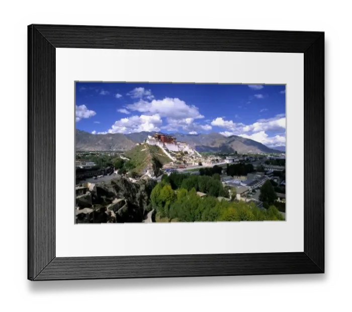 Framed Print : Potala Palace on mountain range from another mountain the home of the Dalai Lama Framed Print : Potala Palace on mountain range from another mountain the home of the Dalai Lama