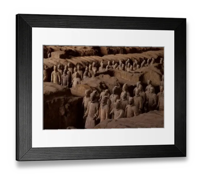 Framed Print : The Army of terra cotta warriors at Emperor Qin Shihuangdis Tomb, Xian, Shaanxi Province