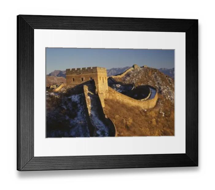 Framed Print : Landscape of Great Wall under sunset, China