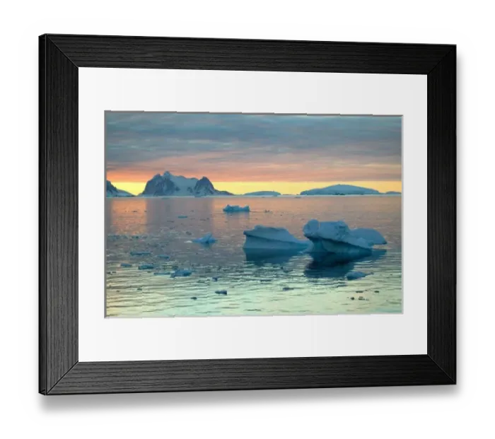 Framed Print : Peltier Channel in the last light of the day with ice all around the ship, Out of Framed Print : Peltier Channel in the last light of the day with ice all around the ship, Out of