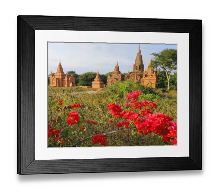 Framed Print : Asia, Myanmar (Burma), Bagan (Pagan). A Bagan temple complex