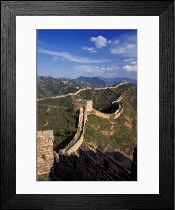 Framed Print : Great Wall winding through the mountain, Jinshanling, Hebei Province, China
