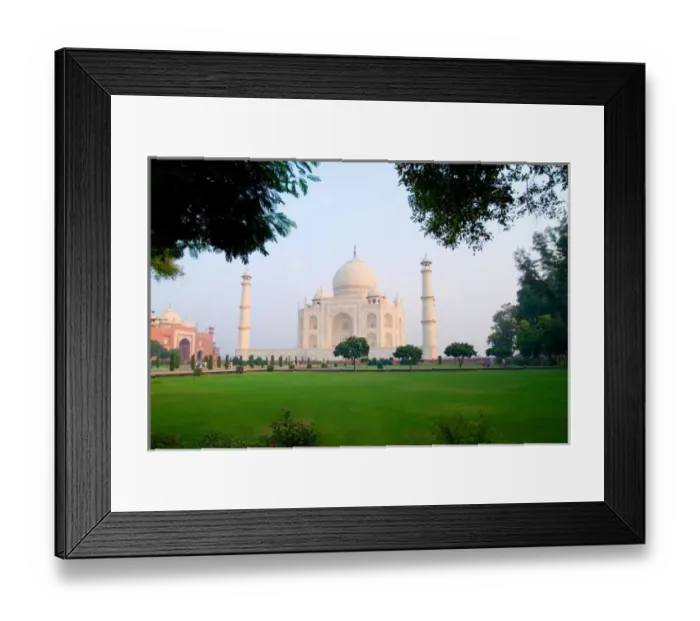 Framed Print : The quiet peaceful World Famous Taj Mahal at sunrise one of the wonders of the world