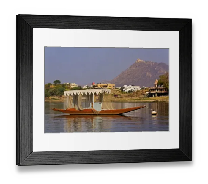 Framed Print : Small boat, Lake Pichola, Udaipur, India Framed Print : Small boat, Lake Pichola, Udaipur, India