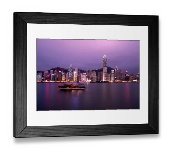 Framed Print : Asia, China, Hong Kong, city skyline and Victoria Harbor at night Framed Print : Asia, China, Hong Kong, city skyline and Victoria Harbor at night