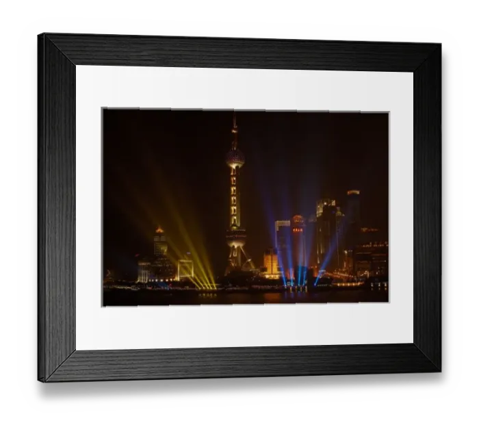 Framed Print : The Bund (waterfront) in Shanghai. Looking across the river at the Oriental Pearl