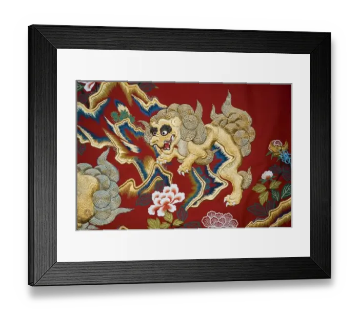 Framed Print : Embroidered lion