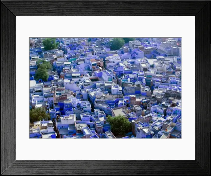 Framed Print : INDIA, Rajasthan, Jodhpur: Blue City of Jodhpur seen from Meherangarh Fort Framed Print : INDIA, Rajasthan, Jodhpur: Blue City of Jodhpur seen from Meherangarh Fort