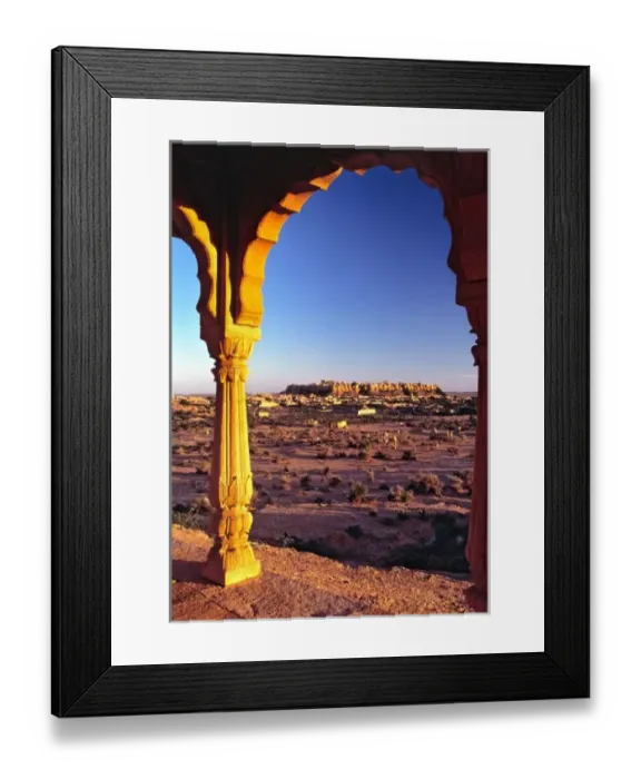 Framed Print : Asia, India, Rajasthan, Jaisalmer. The view from the cenotaphs near Jaisalmer in Rajasthan Framed Print : Asia, India, Rajasthan, Jaisalmer. The view from the cenotaphs near Jaisalmer in Rajasthan