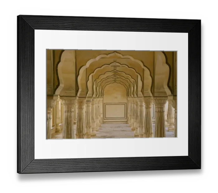 Framed Print : Arched walkway with columns inside Amber Palace, Jaipur, Rajasthan, India Framed Print : Arched walkway with columns inside Amber Palace, Jaipur, Rajasthan, India