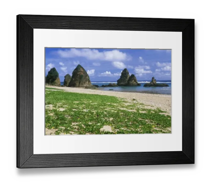Framed Print : Asia, Japan, Okinawa, Yambaru Coastline, Sea Stacks