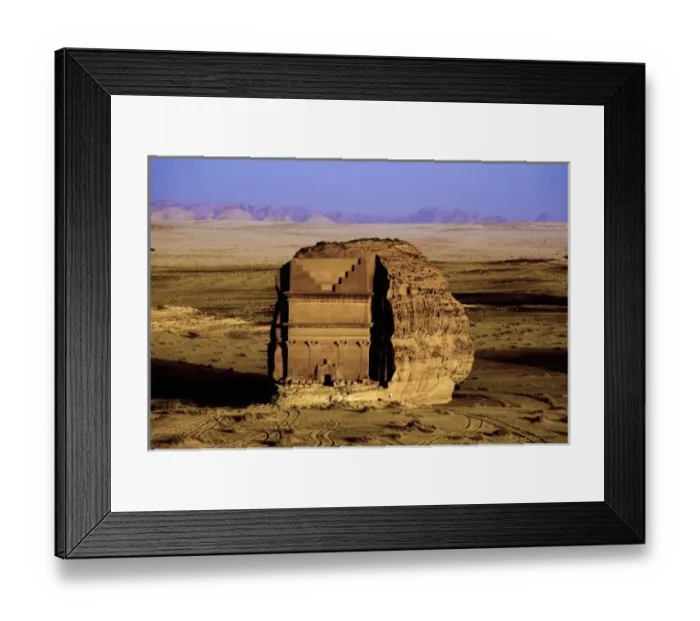 Framed Print : Saudi Arabia, site of Madain Saleh, ancient Hegra, Qasr Farid tomb