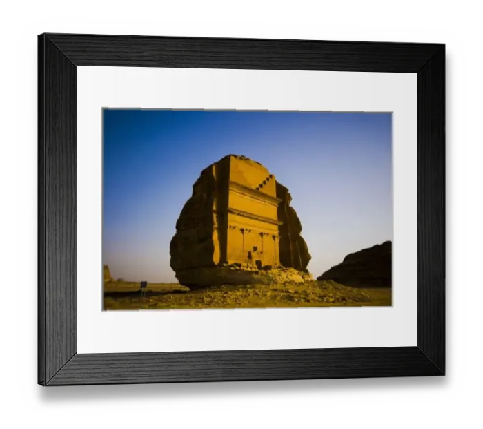 Framed Print : Saudi Arabia, site of Madain Saleh, ancient Hegra, Qasr Farid tomb Framed Print : Saudi Arabia, site of Madain Saleh, ancient Hegra, Qasr Farid tomb