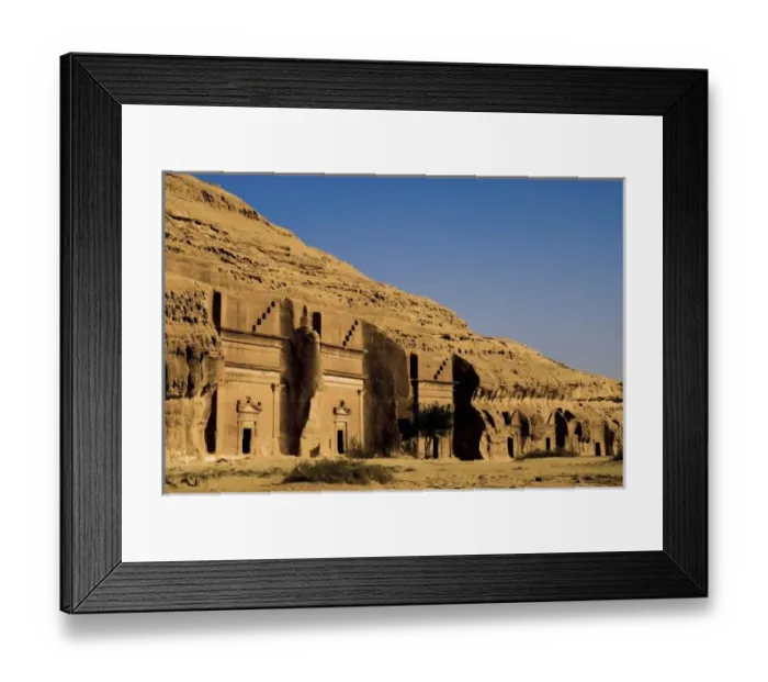 Framed Print : Saudi Arabia, site of Madain Saleh, ancient Hegra, tombs of Nabatean town