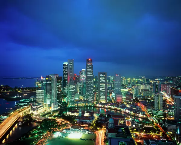 Singapore Skyline at night, Singapore