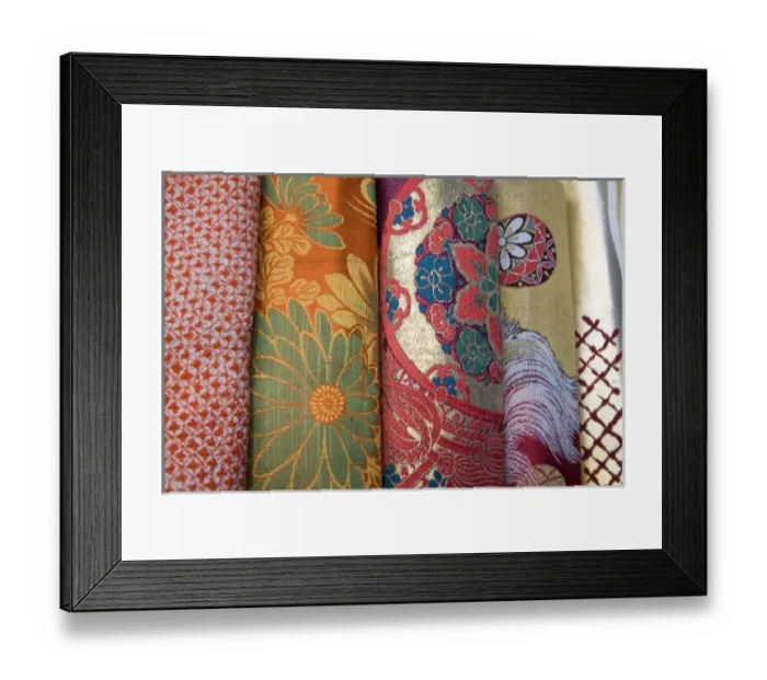 Framed Print : Silk fabric on display in shop in historic Yanaka neighborhood, Tokyo, Japan Framed Print : Silk fabric on display in shop in historic Yanaka neighborhood, Tokyo, Japan