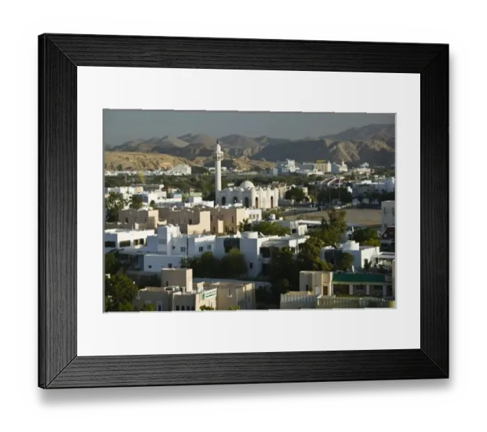 Framed Print : Oman, Muscat, Qurm. Buildings of Qurm Area  /  Late Afternoon