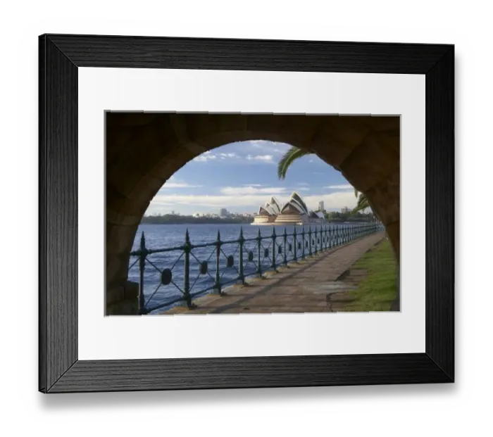 Framed Print : Australia, New South Wales, Sydney, Stone Archway, Milsons Point, and Sydney Opera House Framed Print : Australia, New South Wales, Sydney, Stone Archway, Milsons Point, and Sydney Opera House