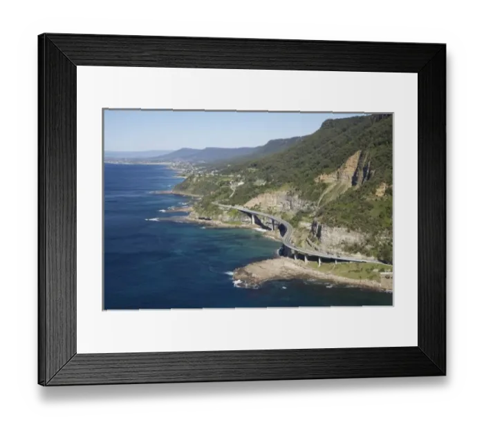 Framed Print : Aerial view of Sea Cliff Bridge near Wollongong, New South Wales, Australia Framed Print : Aerial view of Sea Cliff Bridge near Wollongong, New South Wales, Australia